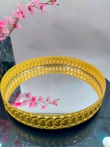 İstiridye Desenli Gold Aynalı Sunum Tepsisi 30 cm